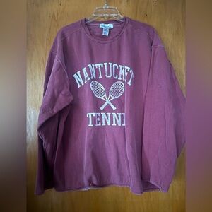 Firstport Nantucket Tennis Sweatshirt in Crimson!
